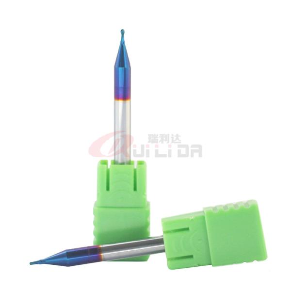 HRC65 High Hardness 1mm 2 Flutes Carbide Ball Nose Endmill For Titanium