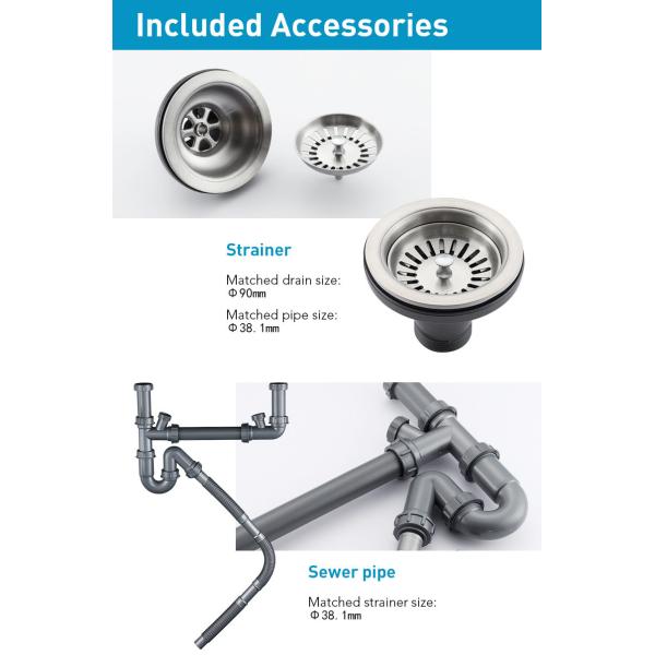 30x18 Inch 18 Gauge Stainless Steel Sink Undermount For Kitchen Island