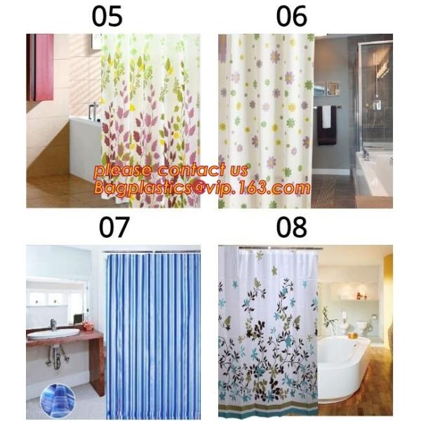 Custom Polyester Printing Shower Curtain, waterproof fireproof hook kids bathroom shower curtains, PEVA Shower curtain f