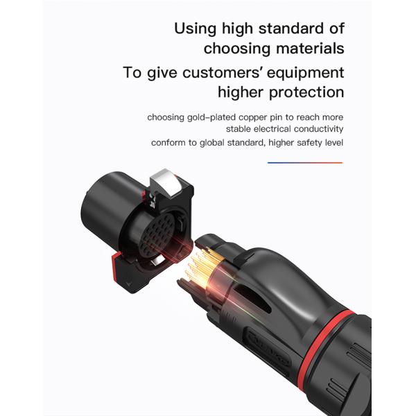 CNLINKO BD24 Plastic 19 Pin Industrial Waterproof Cable Panel Mount Connector