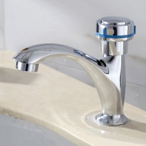 China Brass Stylish Bathroom Single Cold Water Basin Taps Chrome wholesale