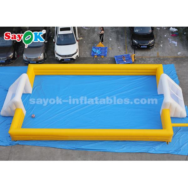 Giant Inflatable Football 12*6m Yellow PVC Inflatable Sports Games Inflatable Soccer Field