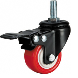 light duty 2" swivel black PU caster , 2.5 inch, 3 inch PU castor, small caster, lacque caster