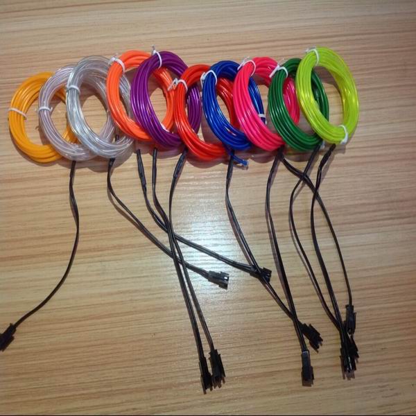 generation 3 factory price cuttable glow el wire with 10 colors