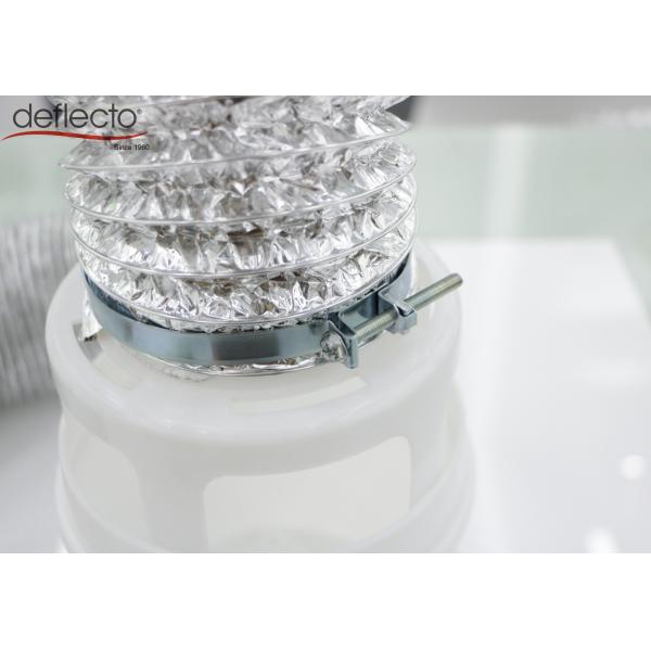 Indoor Dryer Vent Kit 4 Inch Flexible Air Duct White Lint Trap Bucket 4'' Hose Clip