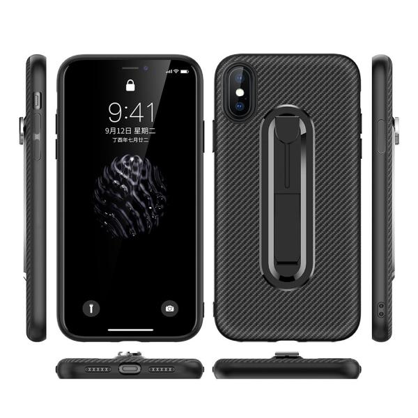 Color Black Carbon Fiber Invisible Kickstand TPU Case Back Cover For Huawei Magic 2 Mate 20X Honor8x Y7 Pro 2018 P20Lite