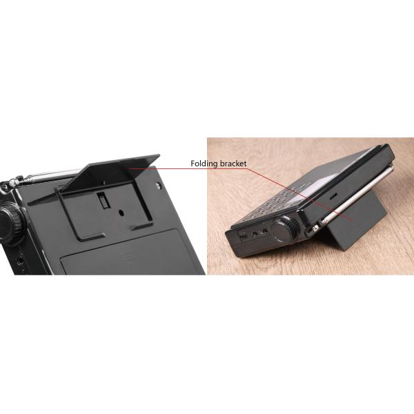 Display Handheld Bluetooth Radio 108MHZ Bluetooth Clock Radio With Folding Bracket