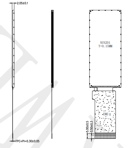 40 Pin 2.86-inch TFT LCD Display 376×960 HVGA With ST7701SN Driver IC RGB Interface