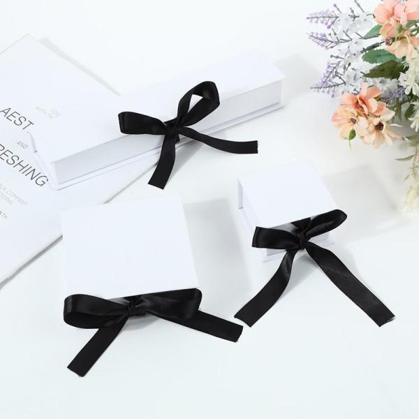 Premium Custom Logo Cardboard Genuine PU Leather Square Ring Bracelet Watch Gift Packing Jewelry Jewellery Set Packaging Display Box with EVA Foam Insert