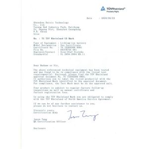 Shenzhen New Hong Energy Co.,Ltd Certifications