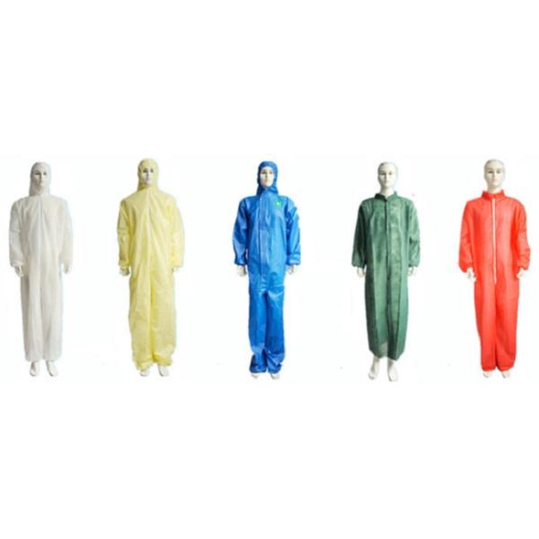 Fluid Resistant Disposable Medical Gowns Non Woven Coverall With Hood