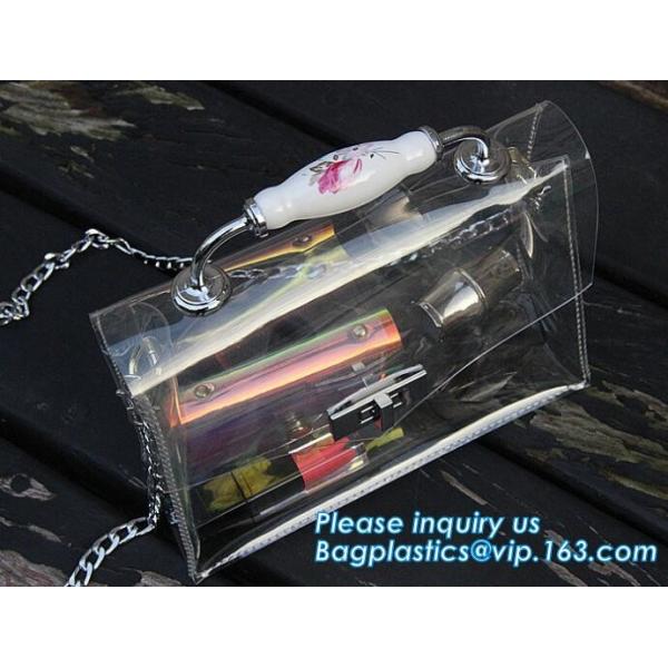 pvc handbag with small bag, PVC Transparent Fashionable Handbag Shoulder Bag Crossbody handBag, pvc carrier, carrier han