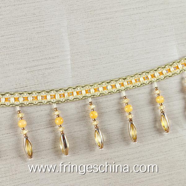 Handmade fashionable chain beads lace tassels fringes for curtain/sofa/pillow decoration