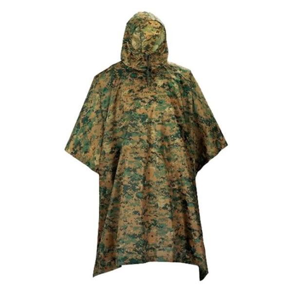 Camouflage Military Ripstop Ponchos 100% Polyester Outdoor Hiking