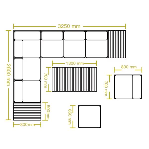 Weatherproof Aluminum Pool Lounge Couch Sofa Sun Bed Furniture Wood Garden