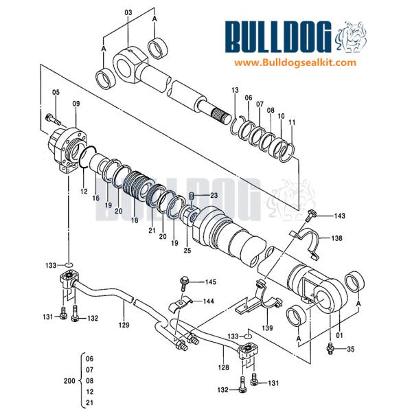 9178283 9144507 9165334 Hitachi EX220-3,EX220-5 Hydraulic Boom cylinder seal kit