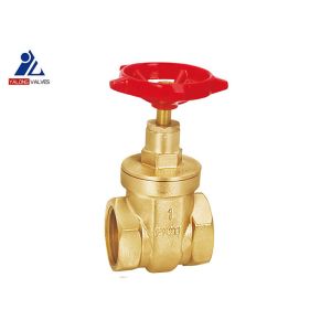 China Female X PTFE Brass Gate Valve ISO9001 Red Aluminum Handle wholesale