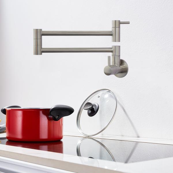 Inox 304/316 Cold water faucet stainless steel valve tap pot filler with two handle shut off