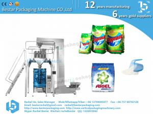 China Stand pouch bag packing machine for washing powder, detergent powder, with spoon feeding on sale