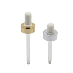 China Essential Oil Bottle 18mm Silver Gold Glass Cosmetic Dropper wholesale