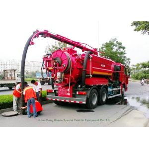 Industrial 16 Cbm Combination Jetting Vacuum Truck / Sewer Cleaning Vehicles