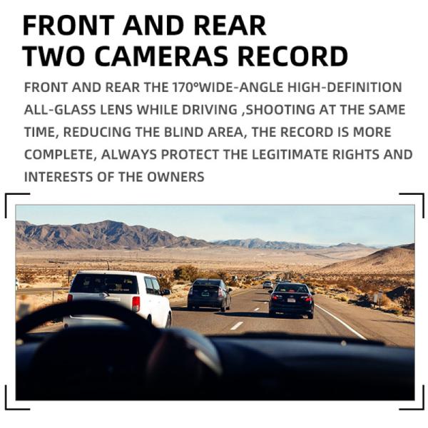 FHD 1080P Mini Parking Monitoring Rearview Mirror Car Recorder Dual Lens Camera 5V
