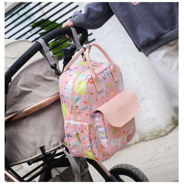 Animal Prints Polyester Rucksack Changing Travel Diaper Bags 27*15*42cm