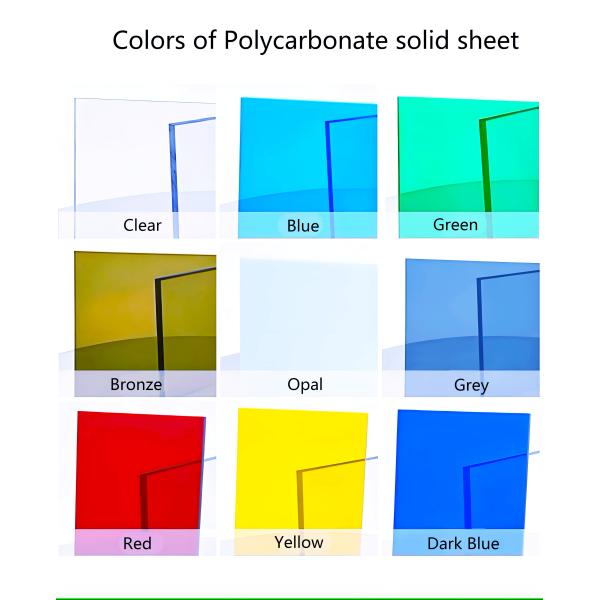 OEM Red Blue Green Brown Opal Orange Yellow 1.22m*2.44m Polycarbonate Solid Sheet with Impact Resistance 200 Times Stronger Than Glass