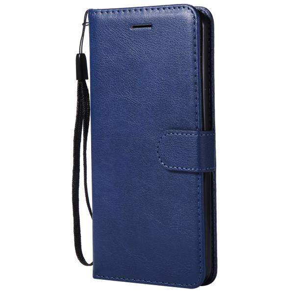LG V30 Pure Color Leather Wallet Protective Case with Card Slots