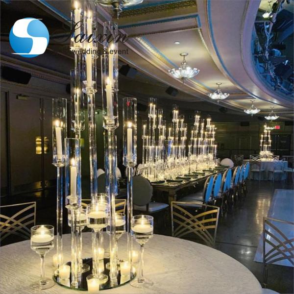 ZT-026 wedding accessories decoration set single crystal pillar candle holders