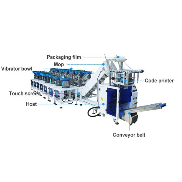 Fastener Carton Bolts Self Drilling Screws Plastic Bag Packaging Screws 16 Drums Packaging Machine Automatic