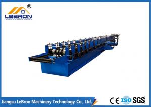 China Blue Color Gutter Roll Forming Machine , PLC Control Seamless Gutter Equipment wholesale
