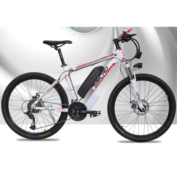 White 48v 26 Inch Electric Bicycle Aluminum Alloy Hub Hard Wearing