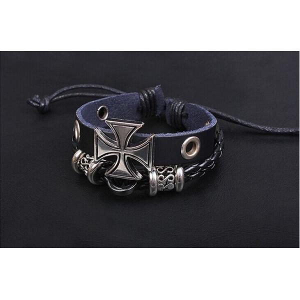 Nimesulide Roman cross personalized leather bracelet hand-woven leather bracelet