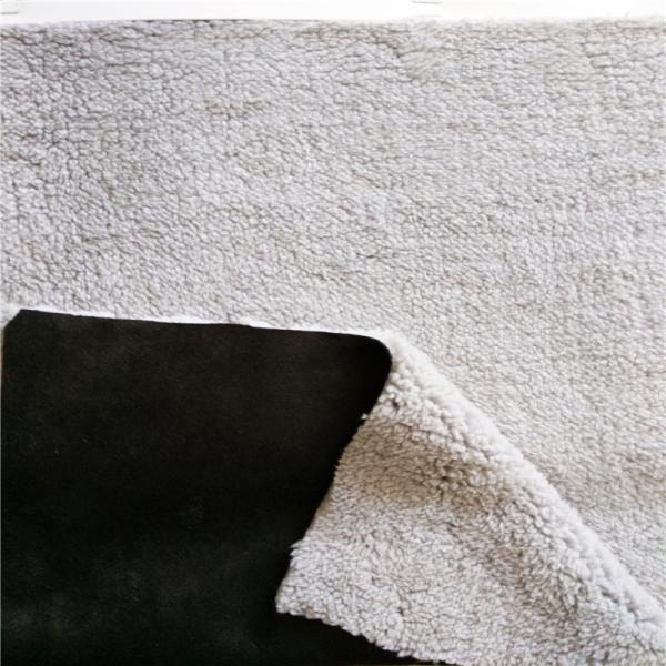 Light Yellow 100% Polyester Synthetic Sherpa Suede Fabric for End Customers