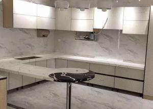 China White Quartz Kitchen Worktops , Quartz Stone Countertops Customized Size wholesale
