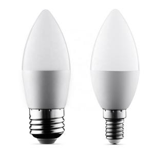 China Aluminum C37 Bright Led Candle Bulb With White Housing And Tail on sale