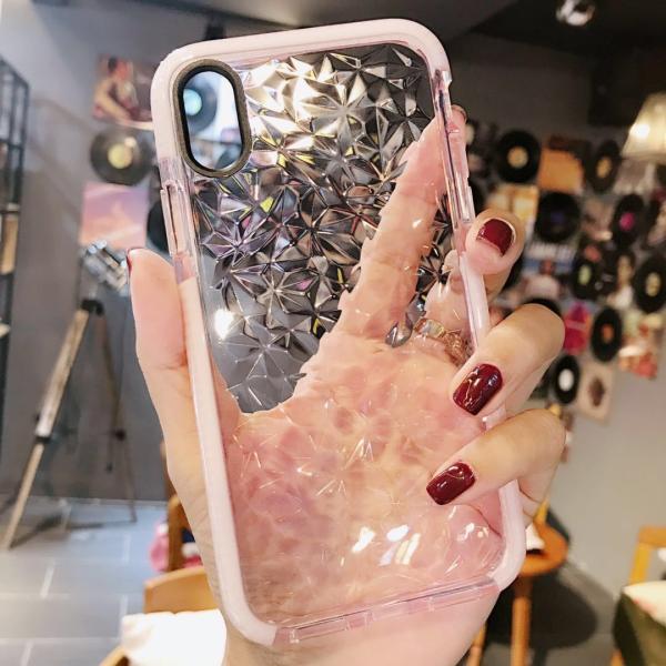 Iphone XS Max Shockproof Phone Cases Diamond 3D Anti-Skid Shatter Resistant