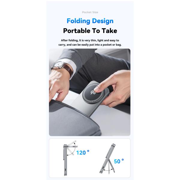 ESSAGER OJD-135 Desktop 2 In 1 15W Qi2 Magnetic Wireless Charger For Phone Watch