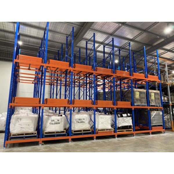 2–6 Pallets Steel Push Back Rack Warehouse Storage Racking High Security