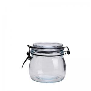 China Modern Empty Glass Jars Transparent Leakproof Glass Lid Canisters on sale