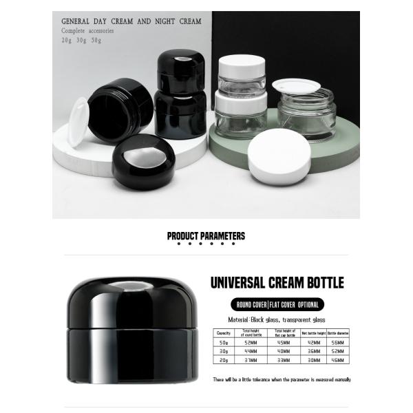 Glass Cream Jar Packaging 20g 30g Cosmetic Glass Cream Jars For Moisturizer Container