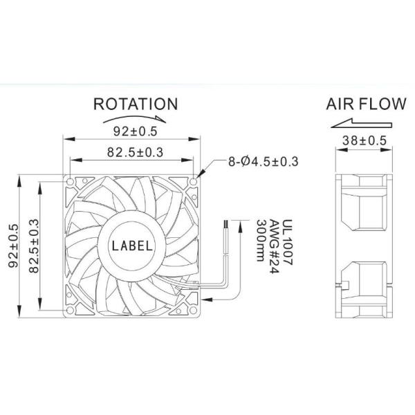 12V DC 92×92×38mm Computer Case Cooling Fans