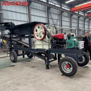 Aggregate Production Plant Portable Mobile Stone Jaw Crusher Gravel Crushing