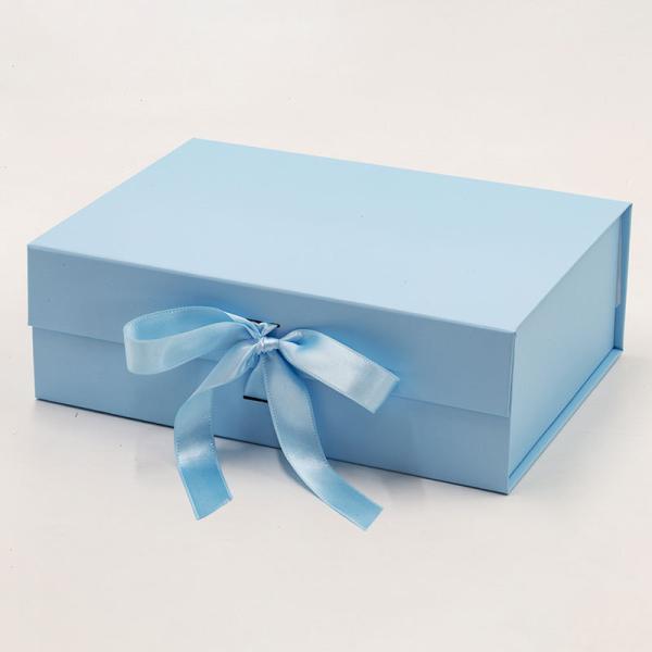 Recycled Materials Custom Magnetic Folding Gift Box with Ribbon Closure Logo Printing