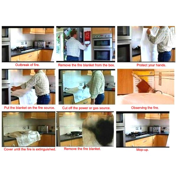 OEM ODM 1.8m*1.8m Fire Extinguisher Blanket For Kitchen