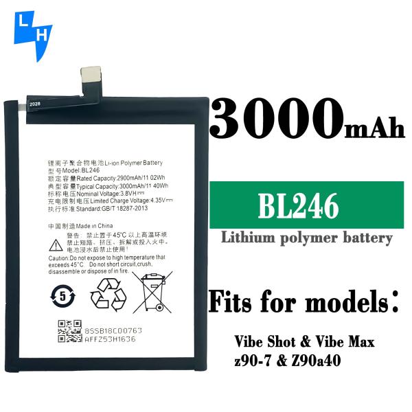 Lenovo Vibe Shot Z90 Battery Z90A40 BL246 3000mAh High Capacity Rechargeable Batteries