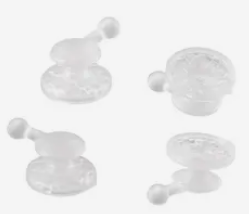 Ceramic Clear Lingual Buttons with Hook 10 pcs/pk