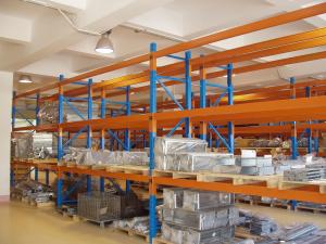 Three Beam Level Selective Pallet Racks for Logistic Management Blue