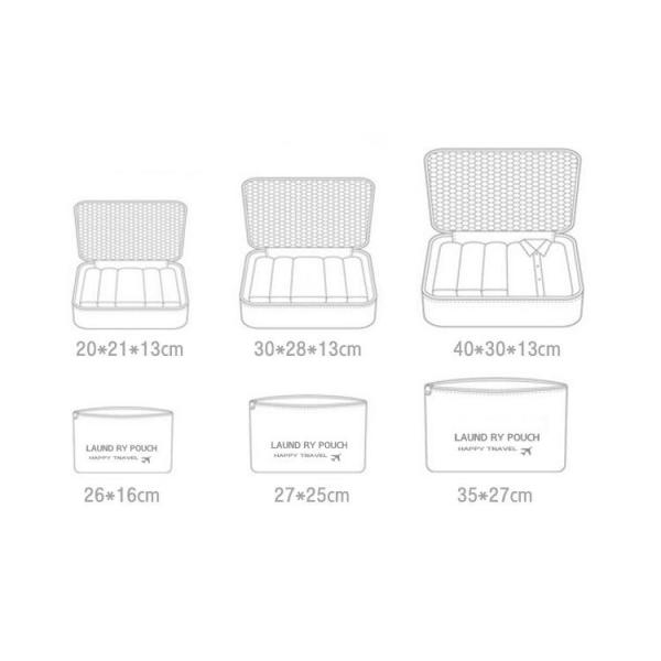 6 Pieces Polyester Travel Laundry Bag For Shoes Clothes